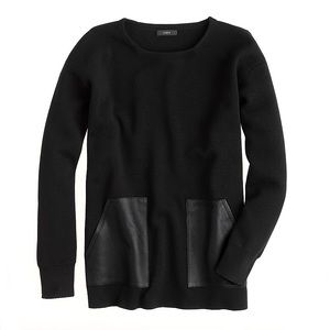 J. Crew oversized sweater with leather pockets